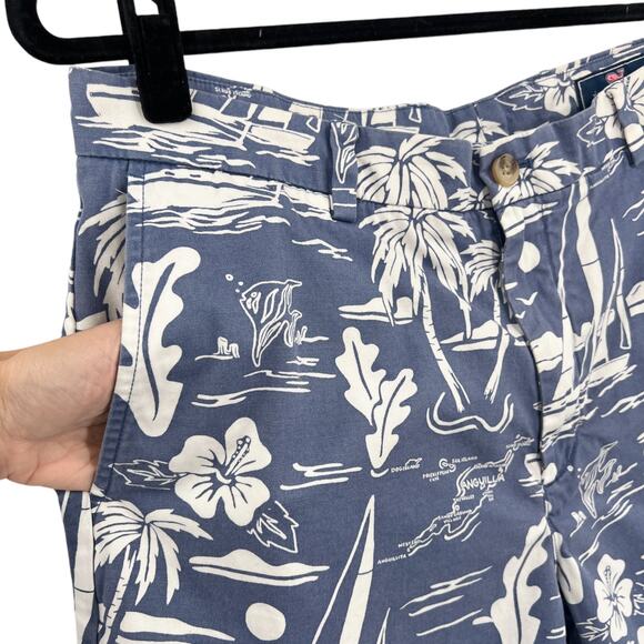 Vineyard Vines Mens 7 Inch Tropical Living Breaker Shorts in Blue Size 34 - Picture 3 of 9